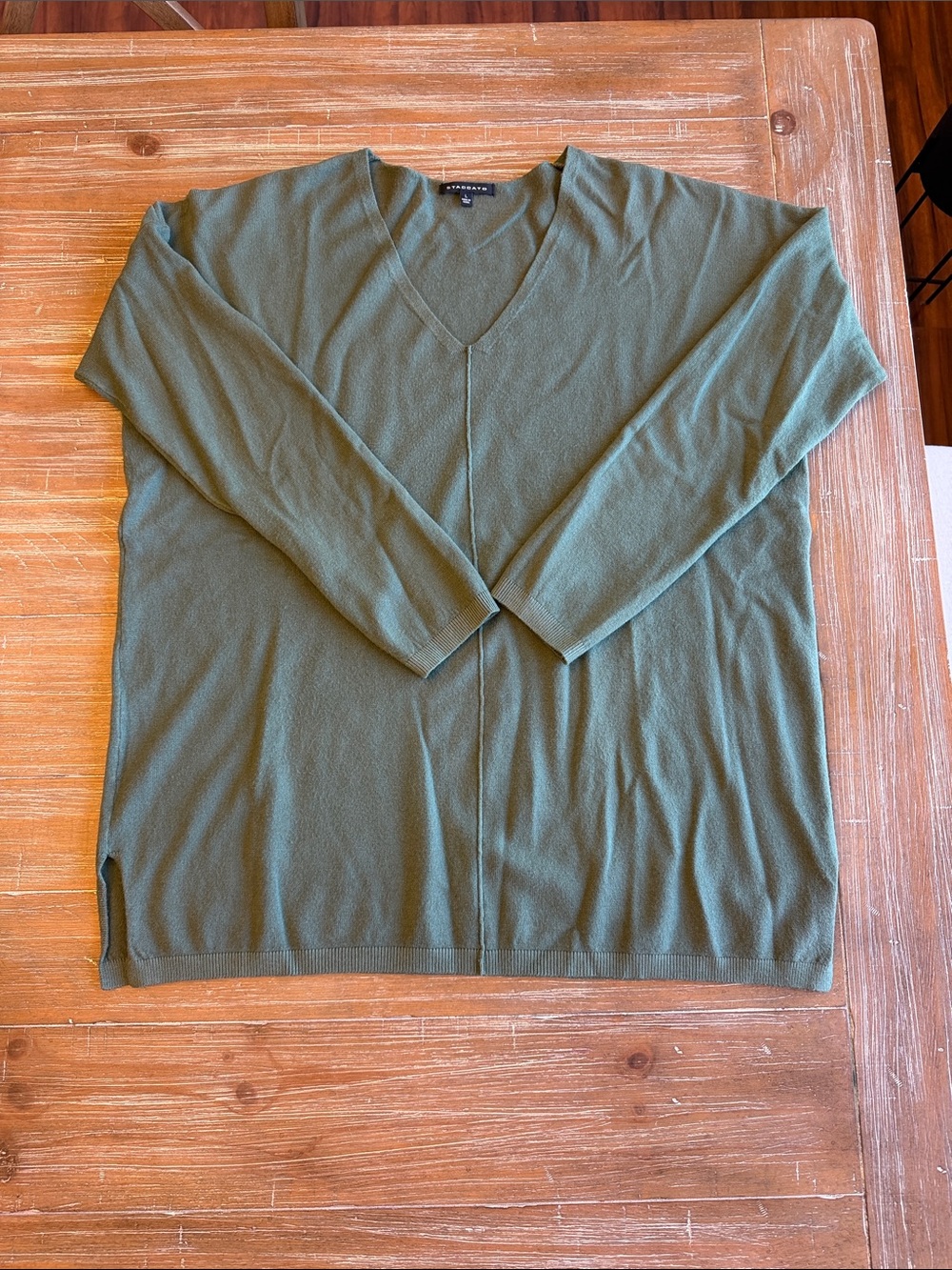 Staccato Olive Green V-Neck Sweater